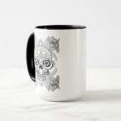 Inspirierter Schädel in den Blumen Tasse (Vorderseite Links)