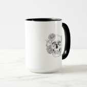 Inspirierter Schädel und Blumen Tasse (VorderseiteRechts)