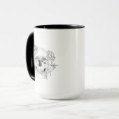 Inspirierter Schädel und Blumen Tasse (Vorderseite Links)