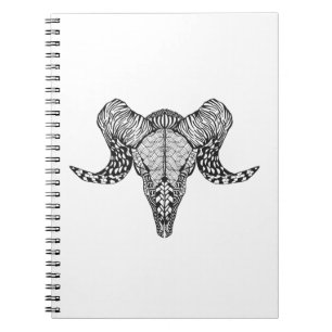 Inspirierter Schaf-Schädel Notizblock