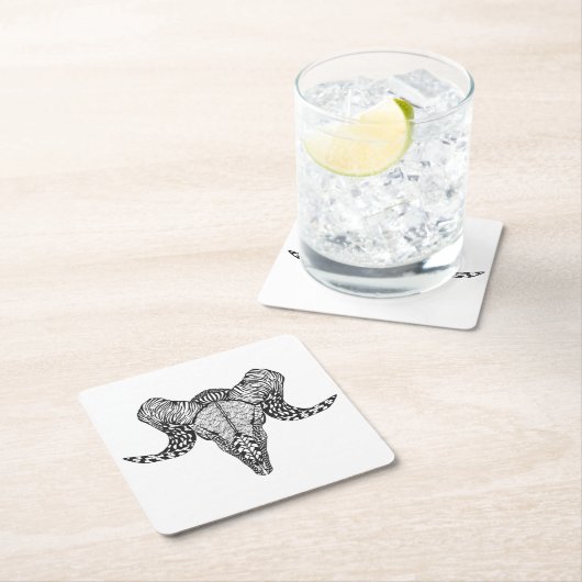 Inspirierter Schaf-Schädel Rechteckiger Pappuntersetzer (Vor Ort)