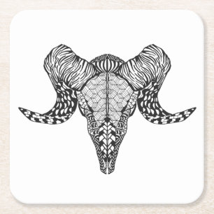 Inspirierter Schaf-Schädel Rechteckiger Pappuntersetzer