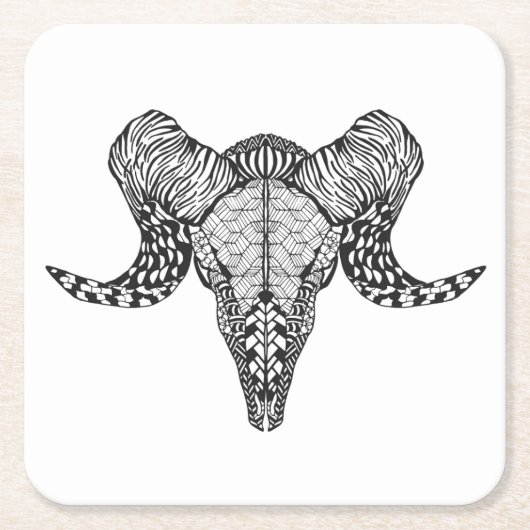 Inspirierter Schaf-Schädel Rechteckiger Pappuntersetzer (Vorderseite)