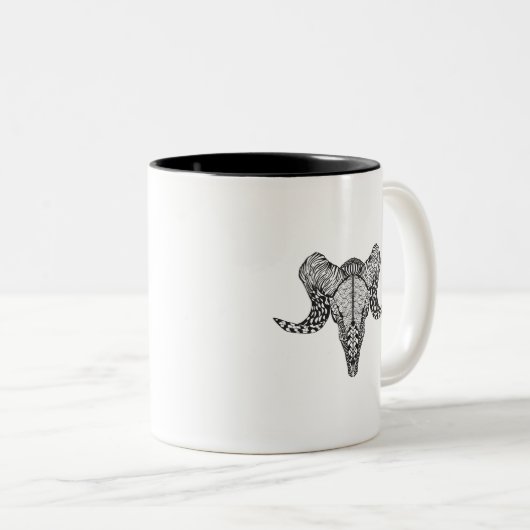 Inspirierter Schaf-Schädel Zweifarbige Tasse (VorderseiteRechts)