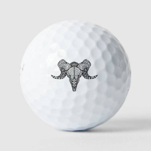 Inspirierter Schafskull Golfball (Vorderseite)