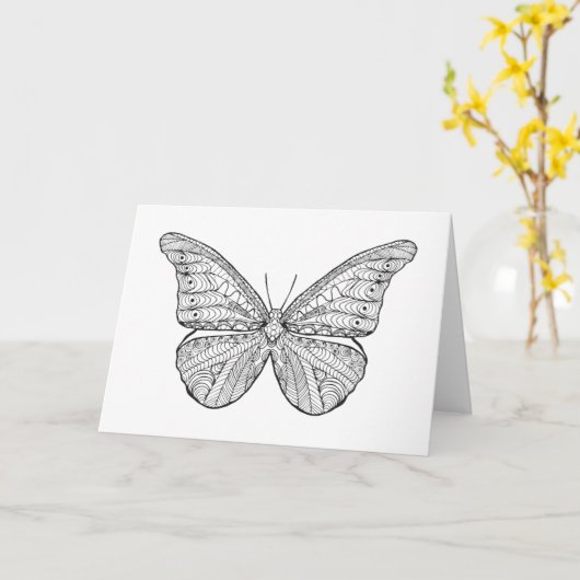 Inspirierter Schmetterling Karte (Gelbe Blume)