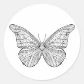 Inspirierter Schmetterling Runder Aufkleber (Vorderseite)