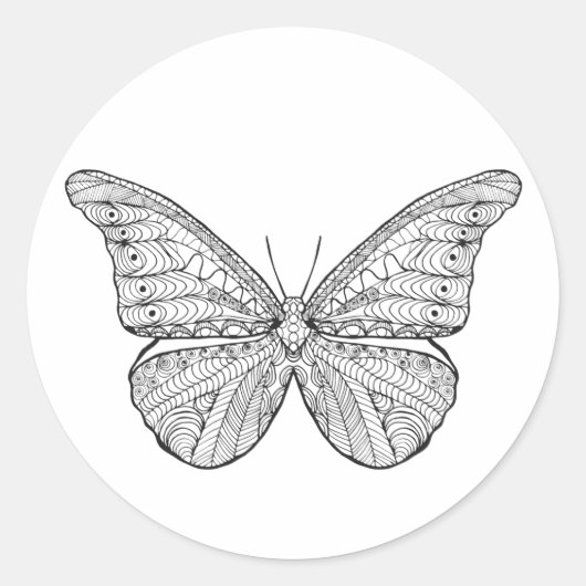 Inspirierter Schmetterling Runder Aufkleber (Vorderseite)