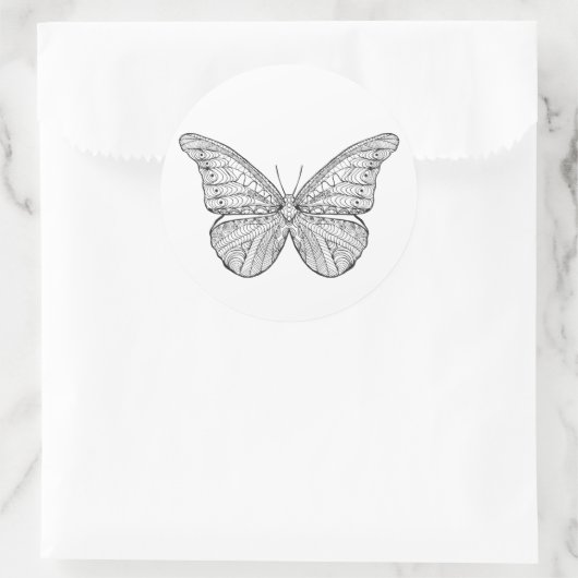 Inspirierter Schmetterling Runder Aufkleber (Tasche)