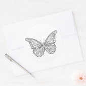 Inspirierter Schmetterling Runder Aufkleber (Umschlag)