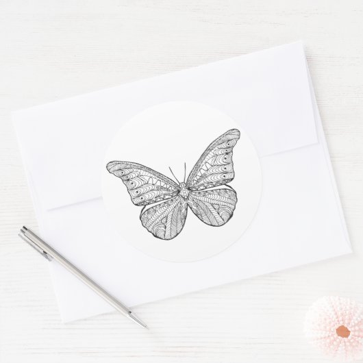 Inspirierter Schmetterling Runder Aufkleber (Umschlag)