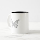 Inspirierter Schmetterling Zweifarbige Tasse (Vorderseite Links)