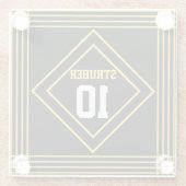 Inspirierter Schwarz-Gelb-Untersetzer Glasuntersetzer (Rückseite)