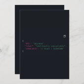 Inspirierter Schwarzer Code für benutzerdefinierte Einladung (Vorne/Hinten)