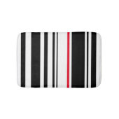 inspirierter Schwarzer Streifen mit rotem Akzent Badematte (Vorderseite)