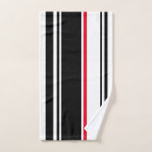 inspirierter Schwarzer Streifen mit rotem Akzent Badhandtuch Set (Handtuch)
