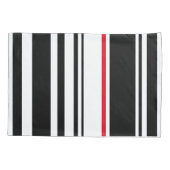 inspirierter Schwarzer Streifen mit rotem Akzent Kissenbezug (Rückseite-Links)