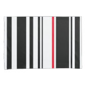 inspirierter Schwarzer Streifen mit rotem Akzent Kissenbezug (Vorderseite-Rechts)