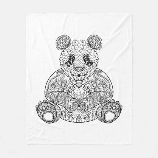 Inspirierter Stammes- Panda Fleecedecke (Vorderseite)