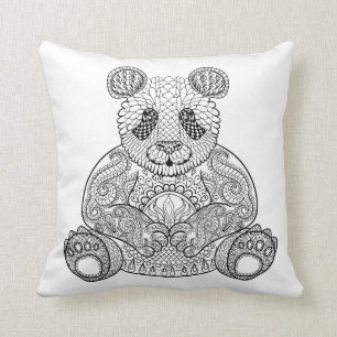 Inspirierter Stammes- Panda Kissen