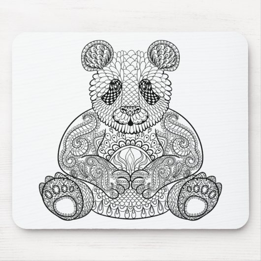 Inspirierter Stammes- Panda Mousepad (Vorne)