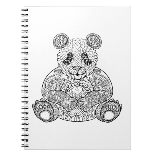 Inspirierter Stammes- Panda Notizblock (Vorderseite)