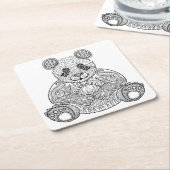 Inspirierter Stammes- Panda Rechteckiger Pappuntersetzer (angewinkelt)