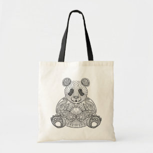 Inspirierter Stammes- Panda Tragetasche