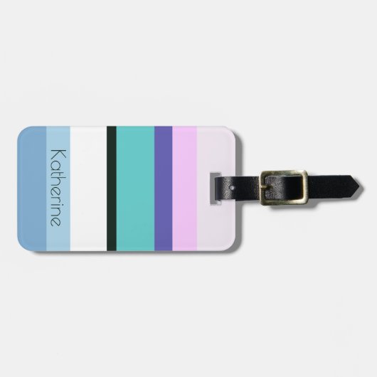 Inspirierter Streifen der girly Meerjungfrau des Gepäckanhänger (Vorderseite horizontal)