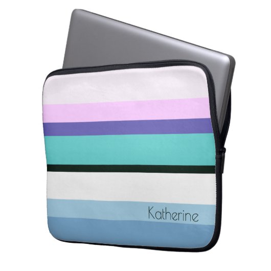 Inspirierter Streifen der girly Meerjungfrau des Laptopschutzhülle (Vorderseite Links)