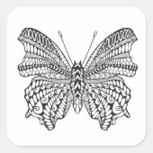 Inspirierter Tropenschmetterling Quadratischer Aufkleber (Vorderseite)