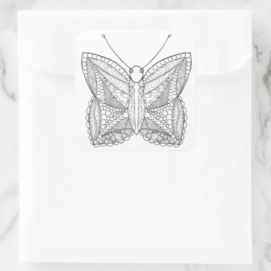 Inspirierter Tropenschmetterling Quadratischer Aufkleber (Tasche)