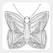 Inspirierter Tropenschmetterling Quadratischer Aufkleber (Vorderseite)