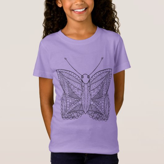 Inspirierter tropischer Entwurfs-Schmetterling T-Shirt (Vorderseite)