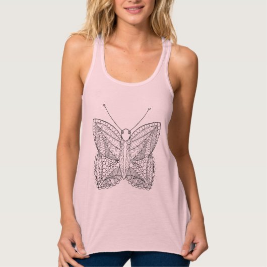 Inspirierter tropischer Entwurfs-Schmetterling Tank Top (Vorderseite)