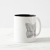 Inspirierter tropischer Entwurfs-Schmetterling Zweifarbige Tasse (VorderseiteRechts)