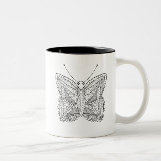 Inspirierter tropischer Entwurfs-Schmetterling Zweifarbige Tasse