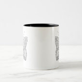 Inspirierter tropischer Entwurfs-Schmetterling Zweifarbige Tasse (Mittel)