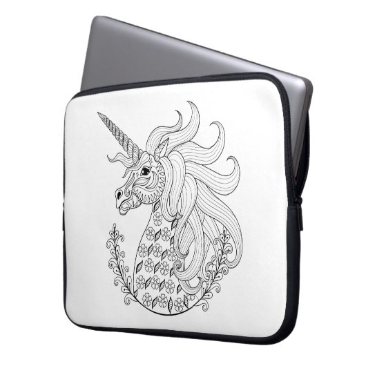Inspirierter Unicorn Laptopschutzhülle (Vorderseite Links)