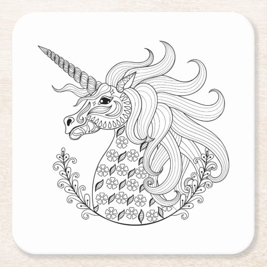 Inspirierter Unicorn Rechteckiger Pappuntersetzer (Vorderseite)