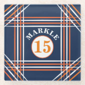 Inspirierter Untersetzer aus blau-orangefarbenem G (Vorderseite)