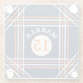 Inspirierter Untersetzer aus blau-orangefarbenem G (Rückseite)