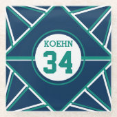 Inspirierter Untersetzer aus grün und aquamarinem (Vorderseite)