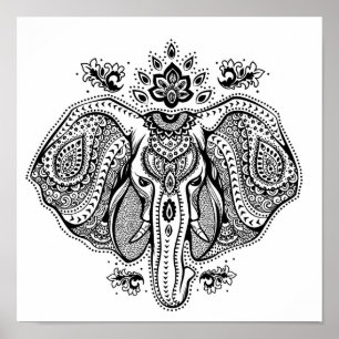Inspirierter Vintage-Inder-Elefant 2 Poster