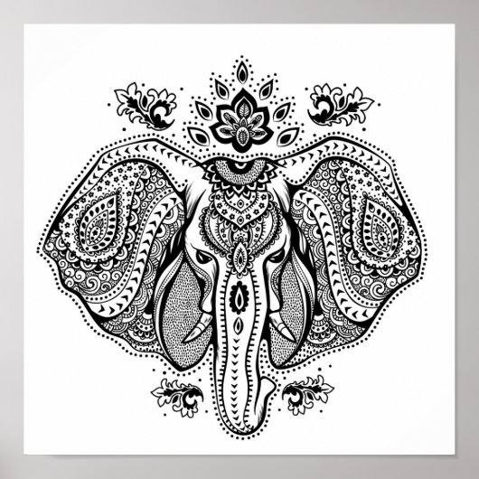 Inspirierter Vintager indischer Elefant 2 Poster (Vorne)