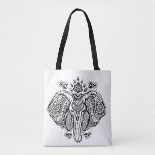 Inspirierter Vintager indischer Elefant 2 Tasche