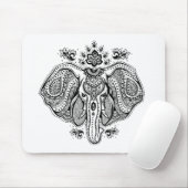 Inspirierter Vintager indischer Elefant Mousepad (Mit Mouse)