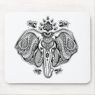 Inspirierter Vintager indischer Elefant Mousepad
