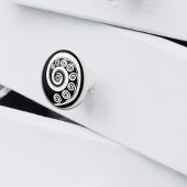 Inspirierter weißer schwarzer Botanischer Heckfuß Keramikknauf