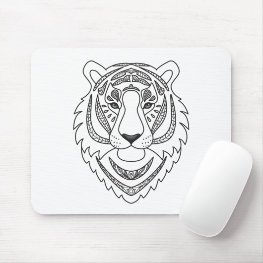 Inspirierter weißer Tiger Mousepad (Mit Mouse)